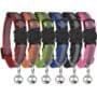 Upgraded Version - Reflective Cat Collar with Bell, Set of 6, Solid & Safe Collars for Cat