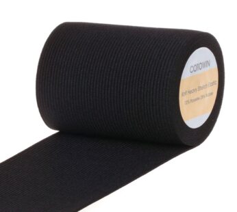 COTOWIN 3-inch Wide Black Heavy Stretch High Elasticity Knit Elastic Band 3 Yards