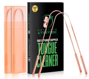Absolute Ayurvedic Tongue Scraper Cleaner With Copper Metal | Dentist Recommended Tongue C