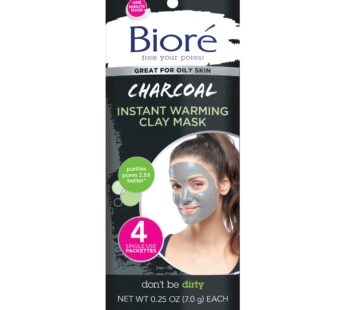 Bior  Charcoal Instantly Warming Clay Facial Mask for Oily Skin, with Natural Charcoal, Cl