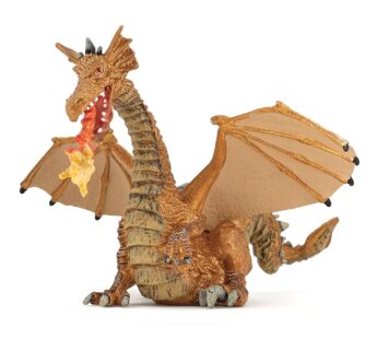 Papo -Hand-Painted – Figurine -The Enchanted World -Gold Dragon with Flame -39095 – Collec