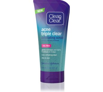 Clean & Clear Acne Triple Clear Exfoliating Facial Scrub with Salicylic Acid Acne Medicine