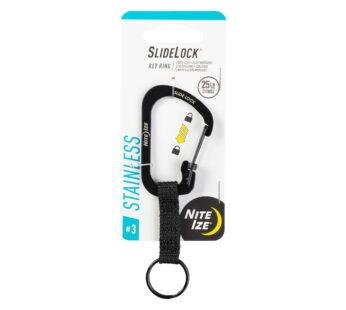 Nite Ize CSLW3-01-R6 SlideLock Ring, Aluminum Locking Carabiner Key, 3-25lb Capacity, Stai