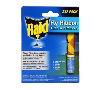 Raid Fly Ribbon, Fly Traps for Indoors and Outdoors, Bug Trap for Flying Insects, Pack of