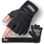 Trideer Padded Workout Gloves for Men - Gym Weight Lifting Gloves with Wrist Wrap Support,