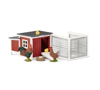 Schleich Farm World, Farm Animal Gifts for Kids, Chicken Coop Farm Playset with Animal Fig