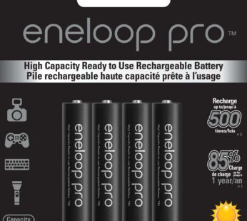 Panasonic BK-4HCCA4BA eneloop Pro AAA High Capacity Ni-MH Pre-Charged Rechargeable Batteri