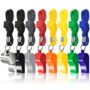 FineGood 7 Pack Plastic Coaches Referee Whistles with Lanyards, 1 Pcs Stainless Steel Meta