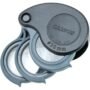 Carson TriView 5x/10x/15x Folding Loupe Magnifier with Built-in Case (TV-15), Black