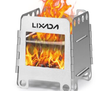Lixada Camping Stove Wood Burning Stove Portable Stainless Steel Backpacking Stove for Pic
