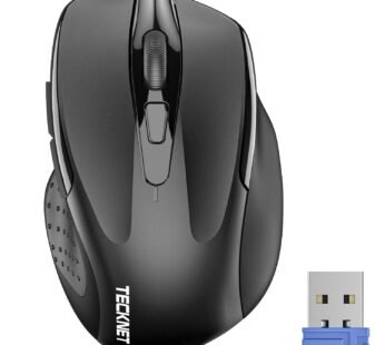 TECKNET Wireless Mouse, 2.4G Ergonomic Optical Mouse, Computer Mouse for Laptop, PC, Compu