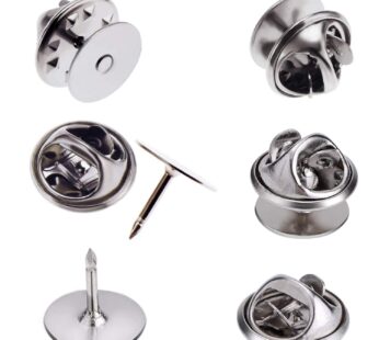 Canomo 50 Pairs Butterfly Clutch Tie Tacks Brass Pin Backs Blank Pin Keepers with 10mm Bla
