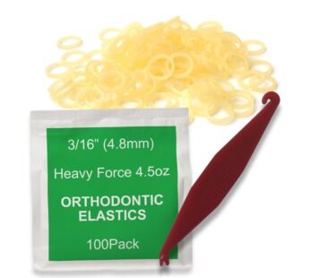 100 Pcs Natural Orthodontic Elastic Dental Rubber Bands for Braces, 4.5 Ounce Heavy, Dread