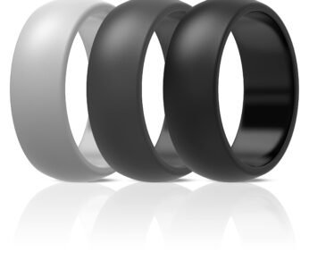 ThunderFit Silicone Wedding Rings for Men, Rubber Engagement Bands 8.7mm Wide 2mm Thick –