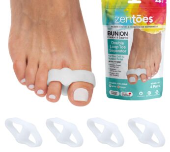 ZenToes Toe Spacers Bunion Corrector for Women and Men, Big Toe Straightener, Double Loop