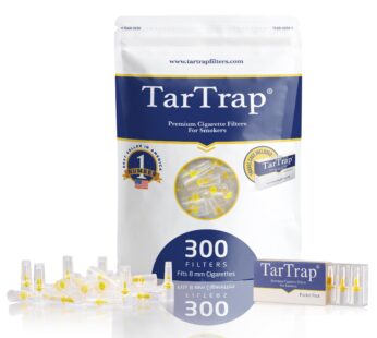 TarTrap 300-Pack Premium Cigarette Filters, Superior Tar & Chemical Removal, Fits Regular