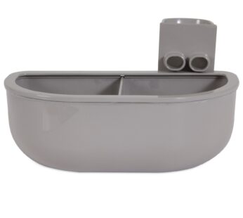Petmate Double Diner Kennel Bowl, Gray, Small