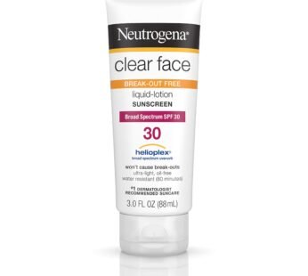 Neutrogena Clear Face Break-Out Free Liquid-Lotion Sunscreen SPF 30 3 oz