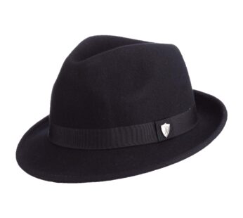 Dorfman Pacific Men’s Wool Felt Snap Brim Hat, Black, Medium