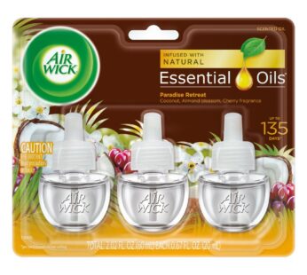 Air Wick plug in Scented Oil 2 Refills, Warm Mahogany, Holiday scent, Holiday spray, (2×0.