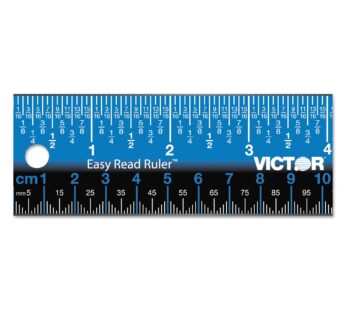 Victor Easy Read Stainless Steel Ruler, Standard/Metric, 12″ Long, Blue