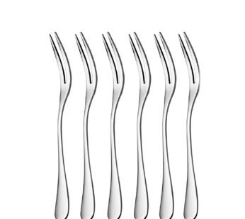 6 Pieces Stainless Steel Fruit Forks Cocktail Forks Two Prong Forks Tasting Appetizer Fork