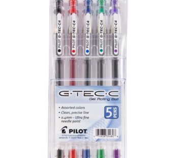 Pilot G-Tec-C4 Ultra Assorted Colors 0.4MM Rollerball Pen 5 Per Pack