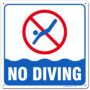 No Diving Sign, 12" x 12" 0.40 Aluminum, Fade Resistance, Indoor/Outdoor Use, USA MADE By