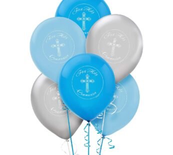Amscan Communion Printed Latex Balloons – Blue, 12″, 15 Pcs