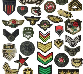 24pcs Soldier Badges Random Styles Embroidered Fabric Iron-on or Sew-on Cartoon Sticker Pa