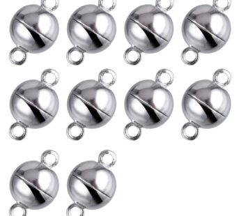 10 Pieces Jewellery Magnetic Clasps. Round Magnetic Clasps for Bracelets and Necklaces, 8