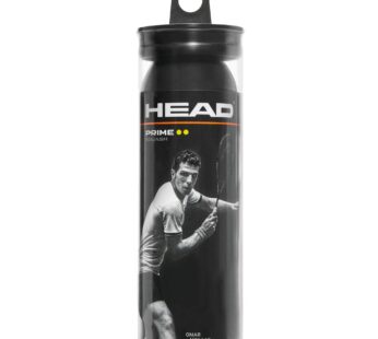 HEAD Prime Squash Balls – Double Yellow Dot 3-Ball Tube