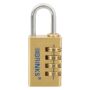 BRINKS - 30mm Solid Brass 4-Dial Resettable Padlock - Chrome Plated With Hardened Steel Sh