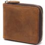 Huztencor Men's Wallet Leather RFID Blocking Zip Wallets for Men with Zipper ID Card Windo