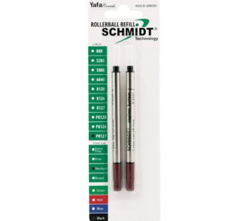 Schmidt P8127 Short Capless Rollerball Refill Medium Point 0.7mm, Black, 2 Pack Blister (S
