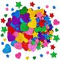 260 Pieces Colorful Glitter Foam Stickers Self Adhesive Stars Mini Heart Shapes Glitter St