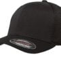 Flexfit Mens Ultrafibre Airmesh Fitted Trucker Hat, Black, Small-Medium US