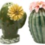 StealStreet SS-CG-20893 3.13" Painted Pair of Cactus Flowers Salt and Pepper Shakers, Gree