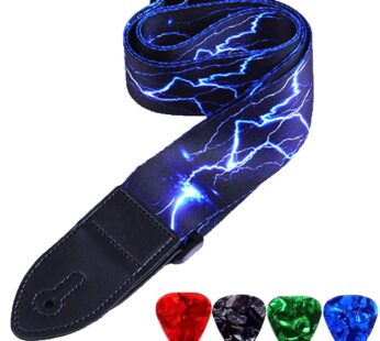 WOGOD Guitar Strap Jacquard Weave Hootenanny Guitar Strap with Leather Ends