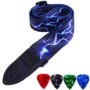WOGOD Guitar Strap Jacquard Weave Hootenanny Guitar Strap with Leather Ends