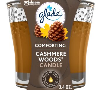 Glade Candle Jar, Air Freshener, Cashmere Woods, 3.4 Oz