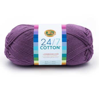 Lion Brand Yarn (1 Skein) 24/7 Cotton  Yarn, Purple