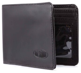 Big Skinny Men’s L-Fold Passcase Leather Slim Wallet, Holds Up to 30 Cards, Black