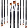 Amagic 9Pcs Angled Flat Tipped Art Paintbrush Set with Storage Container - Anti-Shedding S