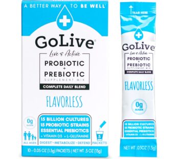 GoLive Probiotics & Prebiotics FLAVORLESS/SUGARLESS Synbiotic Powder, Probiotics + Prebiot