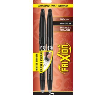 Pilot, FriXion Ball Erasable & Refillable Gel Ink Pens, Fine Point 0.7 mm, Pack of 2, Blac