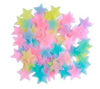 AM AMAONM 100 Pcs Colorful Glow in The Dark Luminous Stars Fluorescent Noctilucent Plastic
