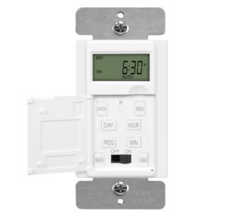 ENERLITES – HET01-C-W Programmable Digital Timer Switch for Lights, Fans, Motors, 7-Day18