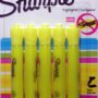 SHARPIE Accent Highlighter Tank style Chisel Tip Fluorescent Yellow, Pack of 5 (1809200)