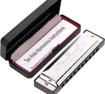 Anwenk Harmonica Key of C 10 Hole 20 Tone Diatonic Harmonica C with Case for Beginner,Stud